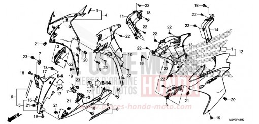 CARENAGE MILIEU CBR500RAF de 2015